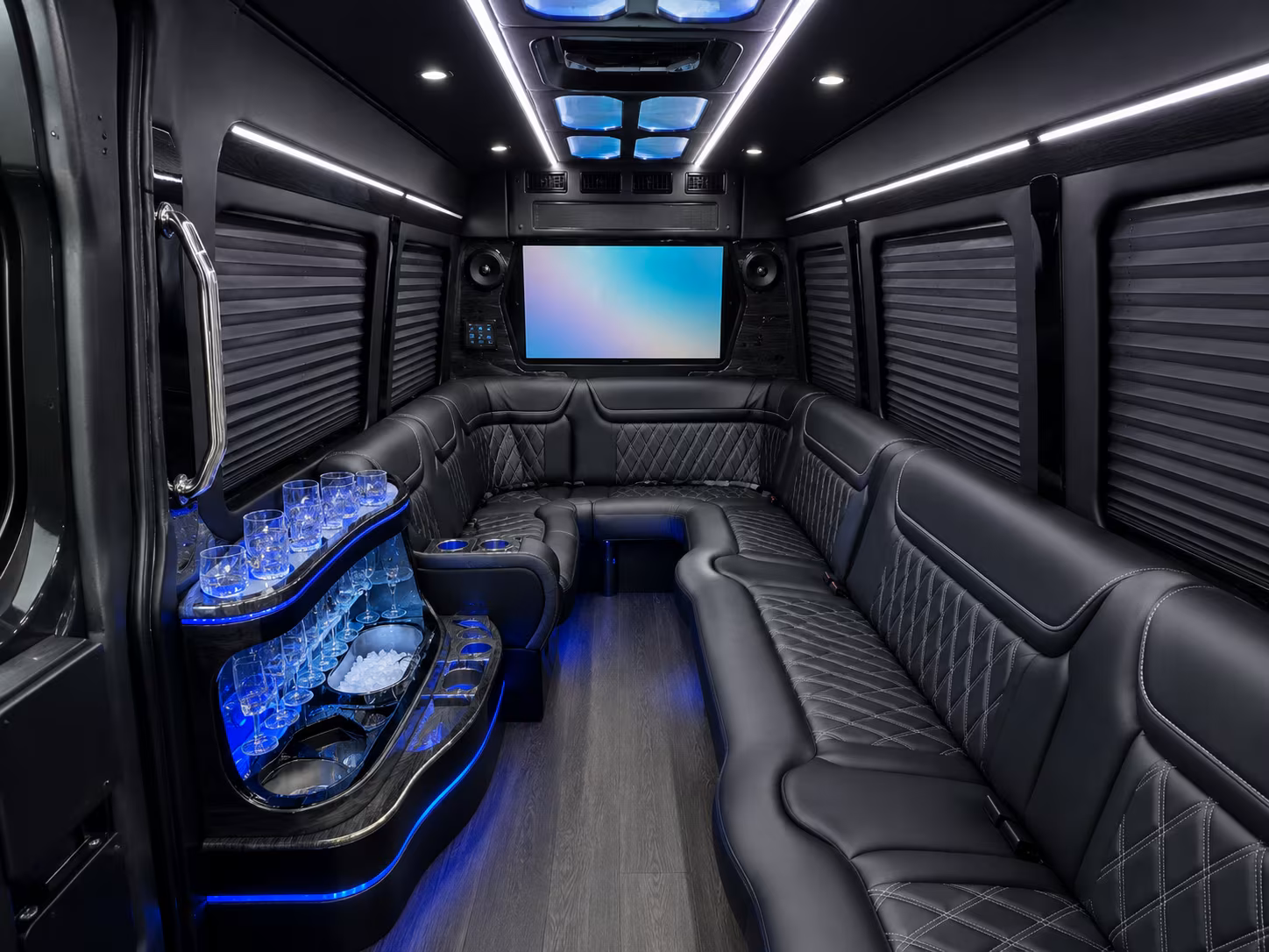 lauderhill 25 passenger party bus inside